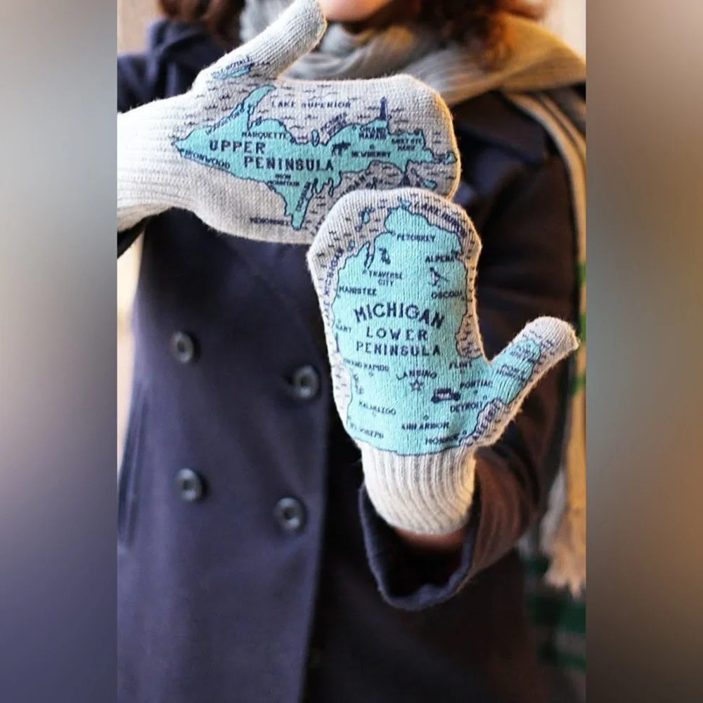 Michigan Mittens | Gray Michigan Mittens | One Size Adult